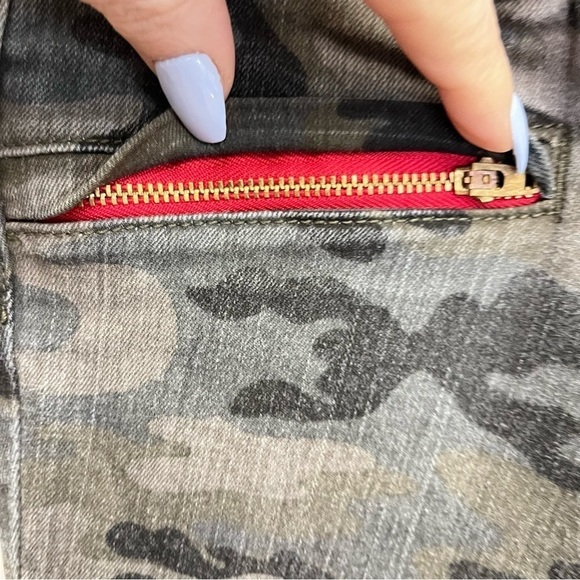 Etienne Marcel Denim Camo Zip Moto Mid Rise Skinny Jeans Size 27 - Picture 6 of 13